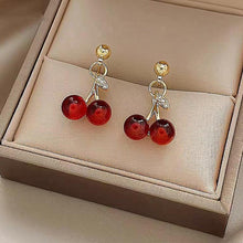 Load image into Gallery viewer, Red Cherry Earrings Are Minimalist Simple Creative Women Personality Stainless Steel Earrings Charm Jewelry Accessories
