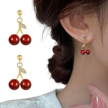 Load image into Gallery viewer, Red Cherry Earrings Are Minimalist Simple Creative Women Personality Stainless Steel Earrings Charm Jewelry Accessories

