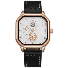 Load image into Gallery viewer, Men's Fashion Square Leather Watch Black Tech Student British Style Quartz WristWatch Luxury Jewelry Male Accessories
