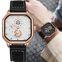 Load image into Gallery viewer, Men's Fashion Square Leather Watch Black Tech Student British Style Quartz WristWatch Luxury Jewelry Male Accessories

