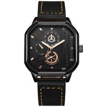 Load image into Gallery viewer, Men's Fashion Square Leather Watch Black Tech Student British Style Quartz WristWatch Luxury Jewelry Male Accessories
