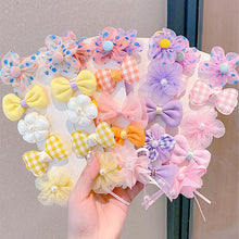 Load image into Gallery viewer, 10pcs/set Cute Children Hair Clips Fabric Bowknot Flower Hairpin Bangs Hair Clips Fashionable Hair Accessories Headwear
