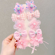 Load image into Gallery viewer, 10pcs/set Cute Children Hair Clips Fabric Bowknot Flower Hairpin Bangs Hair Clips Fashionable Hair Accessories Headwear
