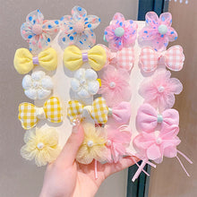 Load image into Gallery viewer, 10pcs/set Cute Children Hair Clips Fabric Bowknot Flower Hairpin Bangs Hair Clips Fashionable Hair Accessories Headwear
