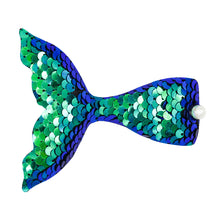 Load image into Gallery viewer, Girls' Sequin Hairpin Beauty Fishtail Style Dazzling Reversible Gradient Sequin Pearl Duckbill Clip Children's Hair Accessories
