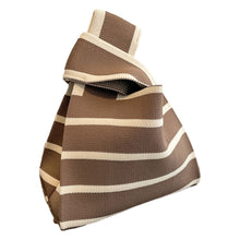 Load image into Gallery viewer, Contrast Striped Knitted Woven Bag Soft Skin-friendly Portable Leisure Bag Fashion Niche Women Knitted Handbag
