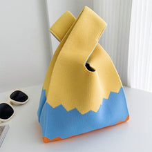 Load image into Gallery viewer, Knitted Colorful Handbag Portable Versatile Color Matching Knit Bag Fashion Simple Casual Handbag for Women
