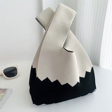 Load image into Gallery viewer, Knitted Colorful Handbag Portable Versatile Color Matching Knit Bag Fashion Simple Casual Handbag for Women
