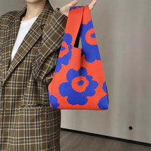 Load image into Gallery viewer, Knitted Colorful Flower Handbag Portable Large Capacity Knitted Woven Bag Casual Shoulder Bag Handbag
