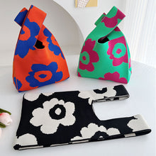 Load image into Gallery viewer, Knitted Colorful Flower Handbag Portable Large Capacity Knitted Woven Bag Casual Shoulder Bag Handbag

