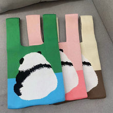Load image into Gallery viewer, Cartoon Cute Panda Flower Knitted Shoulder Bag Handbag Casual Versatile Portable Wrist Bag Handbag for Women
