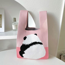 Load image into Gallery viewer, Cartoon Cute Panda Flower Knitted Shoulder Bag Handbag Casual Versatile Portable Wrist Bag Handbag for Women
