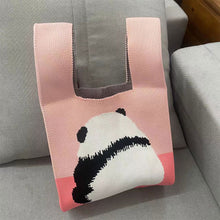 Load image into Gallery viewer, Cartoon Cute Panda Flower Knitted Shoulder Bag Handbag Casual Versatile Portable Wrist Bag Handbag for Women
