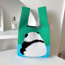 Load image into Gallery viewer, Cartoon Cute Panda Flower Knitted Shoulder Bag Handbag Casual Versatile Portable Wrist Bag Handbag for Women
