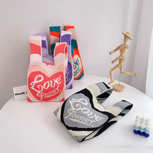 Load image into Gallery viewer, Colorful Love Letter Handbag Portable Knitted Woven Bag Shoulder Bag Women Fashion Casual Knitted Handbag
