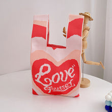Load image into Gallery viewer, Colorful Love Letter Handbag Portable Knitted Woven Bag Shoulder Bag Women Fashion Casual Knitted Handbag
