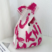 Load image into Gallery viewer, Knitted Letter Graffiti Handbag Large Capacity Soft Portable Knitted Bag Women Casual Knitted Shoulder Bag Handbag
