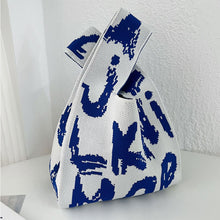 Load image into Gallery viewer, Knitted Letter Graffiti Handbag Large Capacity Soft Portable Knitted Bag Women Casual Knitted Shoulder Bag Handbag

