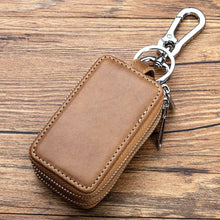 Load image into Gallery viewer, Car Key Case Leather Bag Wallet Housekeeper Holders Key Rings Home Key with Zipper Double-layer for Men &amp; Women
