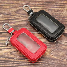 Load image into Gallery viewer, Car Key Case Leather Bag Wallet Housekeeper Holders Key Rings Home Key with Zipper Double-layer for Men &amp; Women
