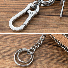 Load image into Gallery viewer, Car Key Case Leather Bag Wallet Housekeeper Holders Key Rings Home Key with Zipper Double-layer for Men &amp; Women
