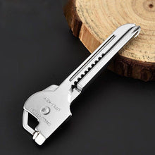 Load image into Gallery viewer, 1PC EDC Outdoor 6-In-1 Multi-Function Keychain Stainless Steel Mini Folding Knife Screwdriver Bottle Opener Outdoor Portable Tool
