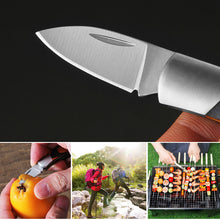 Load image into Gallery viewer, Raw Wood Handle Stainless Steel Knife Keychain Outdoor Portable Folding Fruit Knife Edc Emergency Pocket Mini Hanging Cutter
