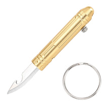 Load image into Gallery viewer, EDC Stainless Steel Mini Tea Knife Outdoor Camping Portable Self-Defense Knife Multi-Function Express Cutter Bottle Opener Fruit Cutter Key Chain
