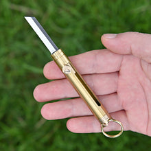 Load image into Gallery viewer, EDC Outdoor Portable Mini Crown Knife Removable Multi-Functional Brass Pendant High Hardness Sharp Self-Defense Small Tool
