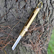 Load image into Gallery viewer, EDC Outdoor Portable Mini Crown Knife Removable Multi-Functional Brass Pendant High Hardness Sharp Self-Defense Small Tool
