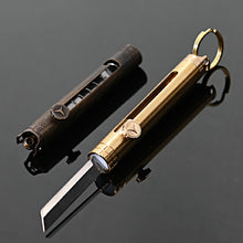Load image into Gallery viewer, EDC Outdoor Portable Mini Crown Knife Removable Multi-Functional Brass Pendant High Hardness Sharp Self-Defense Small Tool
