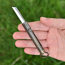 Load image into Gallery viewer, EDC Outdoor Portable Mini Crown Knife Removable Multi-Functional Brass Pendant High Hardness Sharp Self-Defense Small Tool
