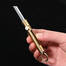 Load image into Gallery viewer, EDC Outdoor Portable Mini Crown Knife Removable Multi-Functional Brass Pendant High Hardness Sharp Self-Defense Small Tool

