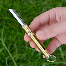 Load image into Gallery viewer, EDC Outdoor Portable Mini Crown Knife Removable Multi-Functional Brass Pendant High Hardness Sharp Self-Defense Small Tool
