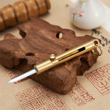 Load image into Gallery viewer, Multi-Functional Mini Brass Knife Pendant Spare Bottle Opener Broken Window Cone Car Key Chain Outdoor Camping Tool
