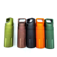 Load image into Gallery viewer, Outdoor Survival Equipment EDC Sealed Tank Portable Camping Mini Aluminum Alloy Water Bottle Emergency Medicine Storage Tank

