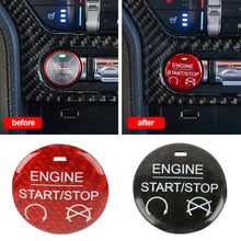 Load image into Gallery viewer, Carbon Fiber Car Engine Start Stop Button Sticker Cover For Ford Mustang 2015 - 2022
