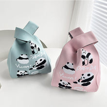 Load image into Gallery viewer, Pink Cute Panda Knitted Shoulder Bag Handbag Casual Fashion Trend Women's Commuter Bag Wrist Bag
