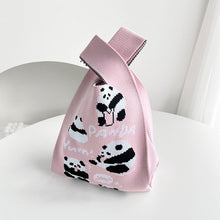 Load image into Gallery viewer, Pink Cute Panda Knitted Shoulder Bag Handbag Casual Fashion Trend Women's Commuter Bag Wrist Bag
