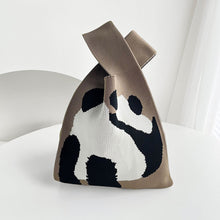 Load image into Gallery viewer, Pink Cute Panda Knitted Shoulder Bag Handbag Casual Fashion Trend Women's Commuter Bag Wrist Bag
