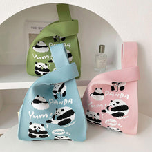 Load image into Gallery viewer, Pink Cute Panda Knitted Shoulder Bag Handbag Casual Fashion Trend Women's Commuter Bag Wrist Bag
