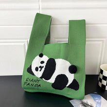 Load image into Gallery viewer, Vest Trendy Knit Cute Giant Panda One Shoulder Handbag Large Capacity Commuting Bag Female Bag with Hairball
