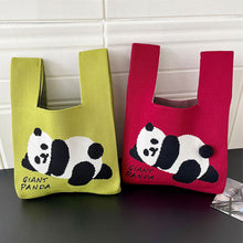 Load image into Gallery viewer, Vest Trendy Knit Cute Giant Panda One Shoulder Handbag Large Capacity Commuting Bag Female Bag with Hairball
