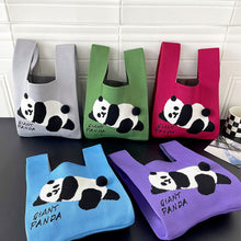Load image into Gallery viewer, Vest Trendy Knit Cute Giant Panda One Shoulder Handbag Large Capacity Commuting Bag Female Bag with Hairball
