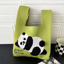 Load image into Gallery viewer, Vest Trendy Knit Cute Giant Panda One Shoulder Handbag Large Capacity Commuting Bag Female Bag with Hairball
