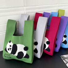 Load image into Gallery viewer, Vest Trendy Knit Cute Giant Panda One Shoulder Handbag Large Capacity Commuting Bag Female Bag with Hairball
