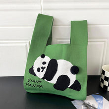 Load image into Gallery viewer, Vest Trendy Knit Cute Giant Panda One Shoulder Handbag Large Capacity Commuting Bag Female Bag with Hairball
