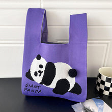 Load image into Gallery viewer, Vest Trendy Knit Cute Giant Panda One Shoulder Handbag Large Capacity Commuting Bag Female Bag with Hairball
