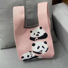 Load image into Gallery viewer, Cute Panda Knitted Bag Woolen Bag Fashion Simple Knitted Bag Shoulder Bag Casual Minimal Commuting Handbag
