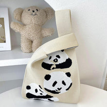 Load image into Gallery viewer, Cute Panda Knitted Bag Woolen Bag Fashion Simple Knitted Bag Shoulder Bag Casual Minimal Commuting Handbag
